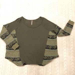Free People army green sweater